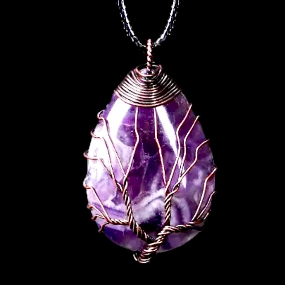 Beautiful Amethyst Tree of life pendant necklace